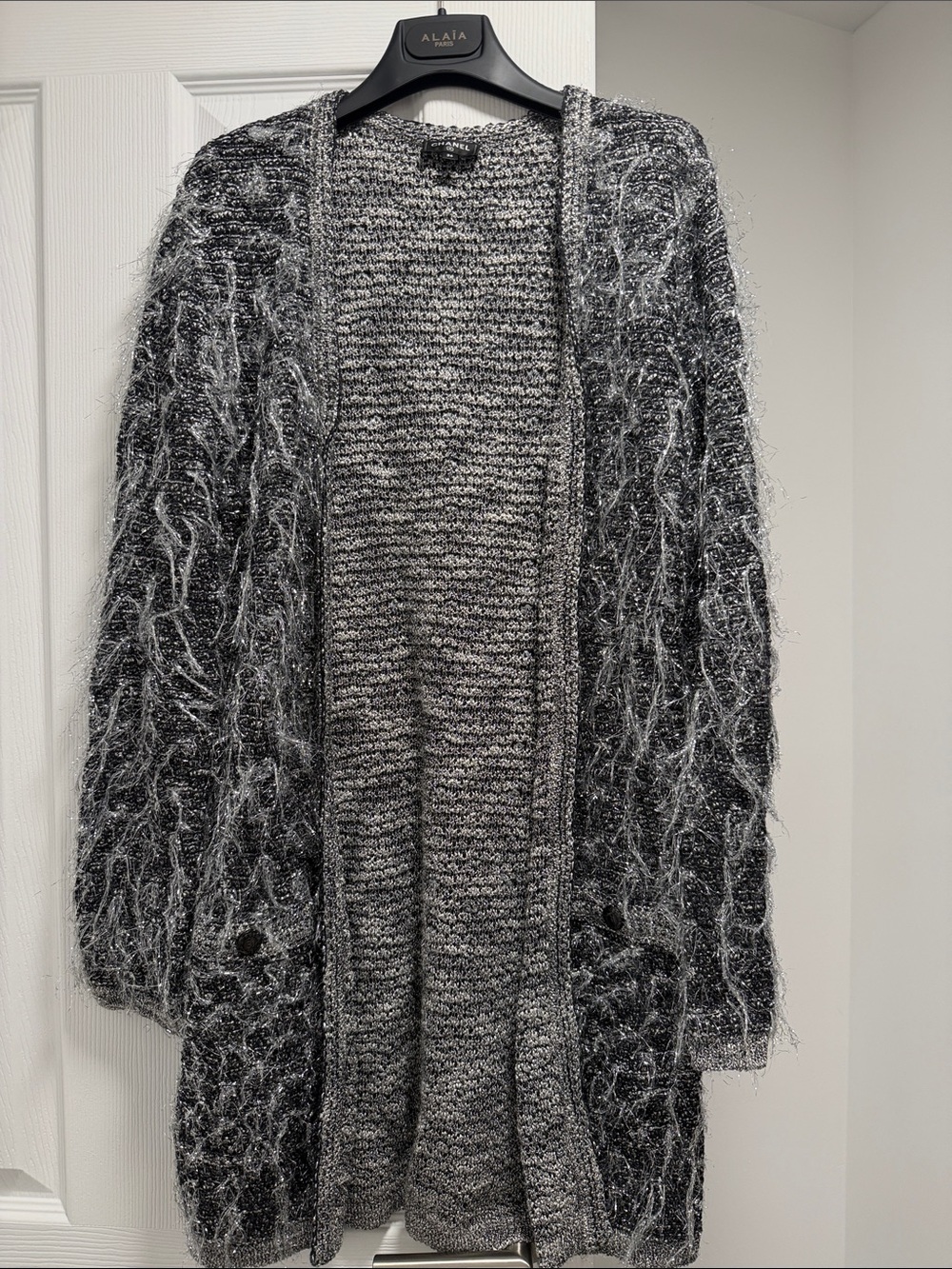 CHANEL Gray Textured Open-Front Women's Cardigan